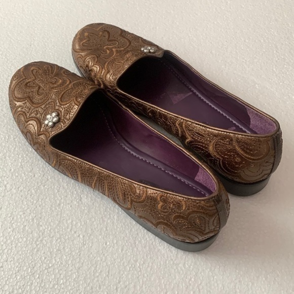 Brighton Alcott loafers copper brown mosaic ballerina slip on flats shoes - Picture 4 of 11